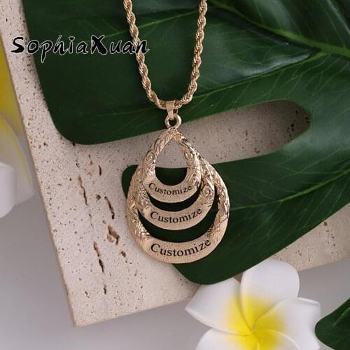 SophiaXuan New Design Customized Name Necklace Pendant With Letter Drop Necklaces for Women Girl Personal Branding Birthday Gift