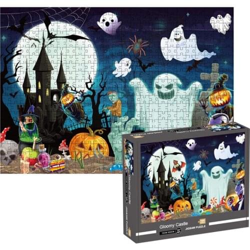 1000 Piece Halloween Puzzle Cartoon Party Theme Adult Children Flat Paper Assembled Toy Halloween Puzzle