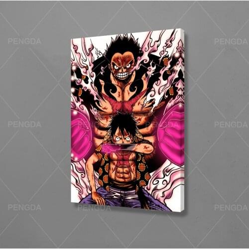 Prints Painting Angry Luffy Japan Anime Modular Cool Gift Pictures Canvas Wall Art Home Decor Modern Bedside Background Poster