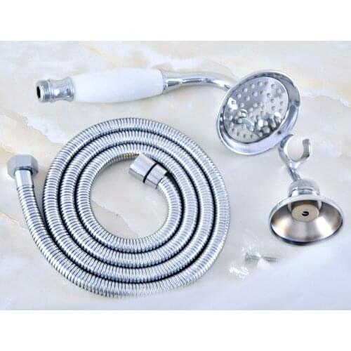 Polished Chrome Brass Bathroom Telephone Shape Hand Spray Bracket Handheld Shower head 1.5m Hand Held Shower Head Hose mhh030