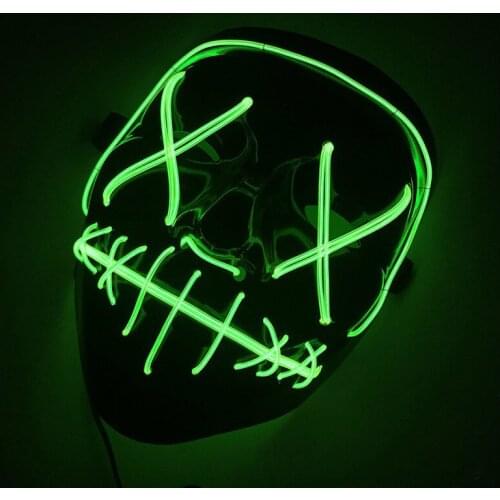 Festival Cosplay Costume Supplies Highlight Halloween LED Mask Cold Light Mask Light Up Mask Party Black Horror Funny Masks