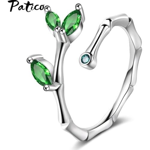 Romantic Genuine 925 Sterling Silver Open Rings For Women Trendy Adjustable Branch Leaves Knuckle Rings Engagement Jewelry Gifts