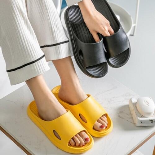 Thick Platform Slippers Summer Beach Eva Soft Sole Slide Sandals Leisure Men Ladies Indoor Bathroom Anti-slip Women Shoes Mujer