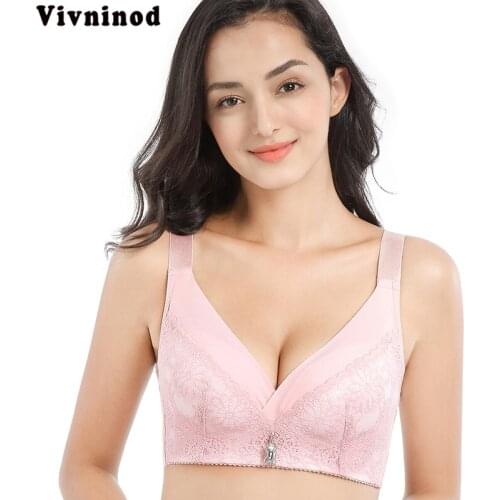 Sexy lingerie floral brassiere girl bras for women wireless deep V plus size bralette push up minimizer intimates thin cup bras