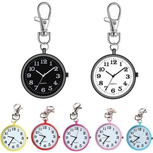 Silver Gold Bronze Retro Pocket Key Ring Clip Clasp Bag Watch Quartz Watch Cute Pocket Watches