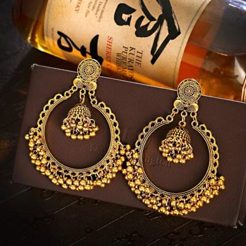 Big Earring Hanging Gypsy Dangle Bells Earrings For Women Girl Jewelry Gift Vintage Ear Rings Round Pendientes Unusual Accessory