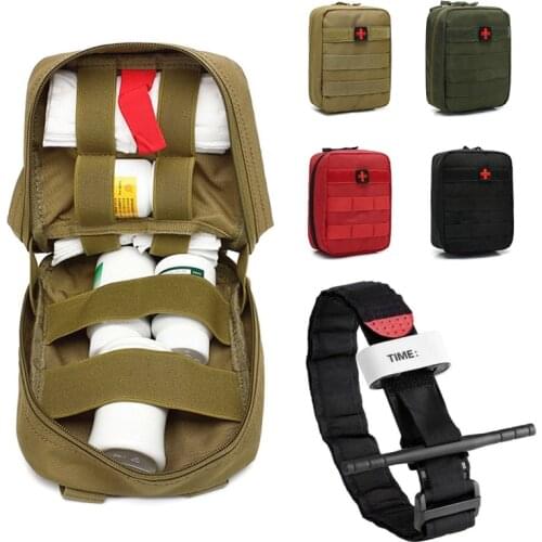 Tactical MOLLE EMT Medical First Aid IFAK Utility Pouch Bag with Tourniquet for Outdoor Cycling Camping HIking