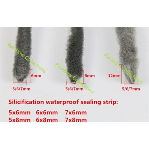 5-7mm 10M/lot Silicification waterproof sealing strip Door/Window Groove Nylon Pile Brush Seal Weatherstrip Dust Proof Strip