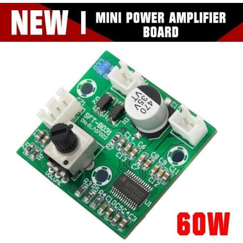 1PCS 60W Mini Power Amplifier Board HIFI Mono Audio Module DC 12-24V