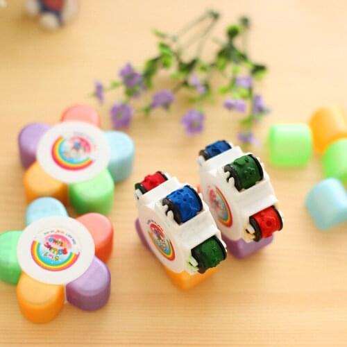 1pcs Kids Flower Scroll Stamper Self Inking Drawing Toy Children Custom Plastic Rubber Painting Toys