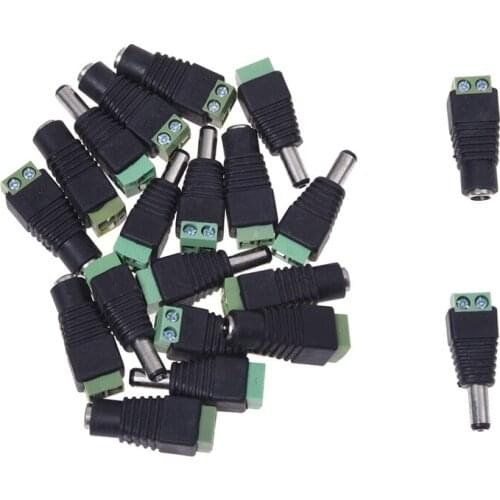 10 pair adapter connector Jack Male to female DC for CCTV 2.1x5.5mm