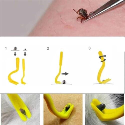 2pcs/lot Pet Cats Dog Tick Removal Tool Flea Louse Clipper Dual Teeth Cleaning Mites Twist Hook Remover Pet Supplies