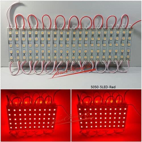 20pcs Led module 7512 5050 Red 5led waterproof super bright backlight DC12V
