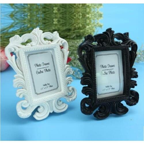 50pcs/lot Free Shipping Black& White Baroque Elegant Place Card Holder Photo Frame Wedding favors Gift SN301
