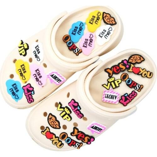 Shoe Charms Accessories Shoe Decorations flower Greetings Bag Apparel Shoe Charms Accessories Sentences Jibz Party Kids Gifts