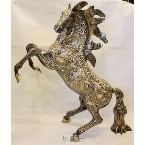 Pakistan bronze crafts 30 inch Zhaocai color copper horse immediately