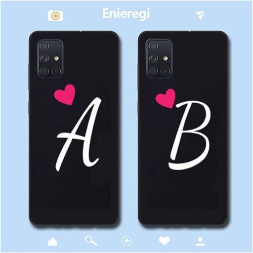 RuiCaiCa Letter A B C D Love Heart Phone Case for Samsung A30s 51 71 10 70 20 40 20s 31 10s A7 A8 2018