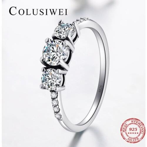 CULUSIWEI 2019 FashionClassic 5A CZ Stackable Finger Ring Real 925 Sterling Silver Wedding Rings For Women Engagement Jewelry