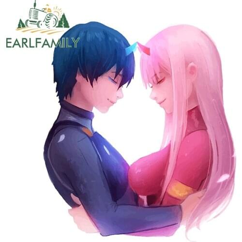 EARLFAMILY 13cm x11.1cm for Darling In The Franxx Anime Car Sticker Surfboard Waterproof Decal Windows Car Styling Decoration