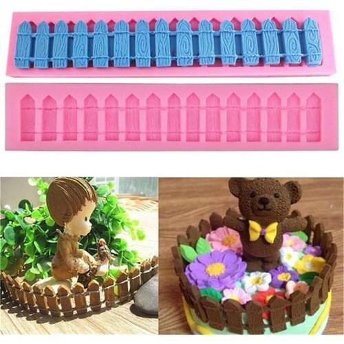 Garden Wooden Fence Shaped Diy Fondant Cake Moulds Chocolate Candy Jelly For Cupcake Decoration Kitchen Baking Tools