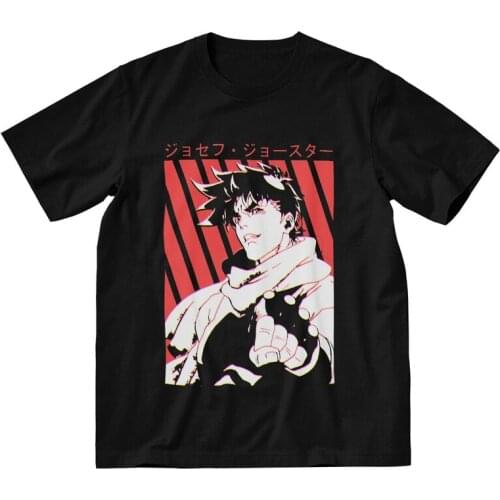 Jojo Bizarre Adventure T Shirt Men Cotton Print T-shirts Graphic Tshirt Short Sleeve Aesthetic Anime Joseph Joestar Tee Top