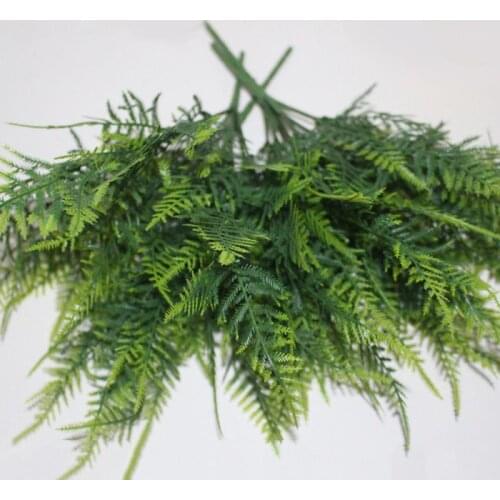 1PCS 7 Stems Artificial Plastic Asparagus Fern Bush Plants Home Cafe Office Party Decor Festive Supplies Green Fake Grass