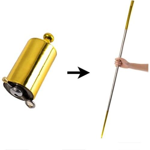 110CM Length Appearing Cane Golden Silver Cudgel Metal Magic Tricks for Professional Magician Stage Street Close up Illusion