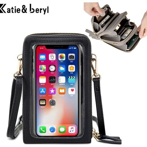 Mini Crossbody Shoulder Bags Women Multi-functional Touchable Cell Phone Pocket Card Purse Ladies Small Bag Female Messenger Bag