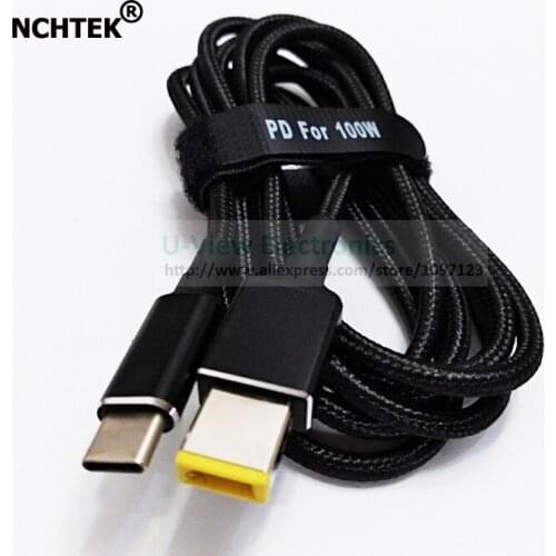 NCHTEK 100W Type C Fast Charging Cable Cord DC Power Adapter Converter For Lenovo Thinkpad Laptop Charger/Free Shipping/1PCS