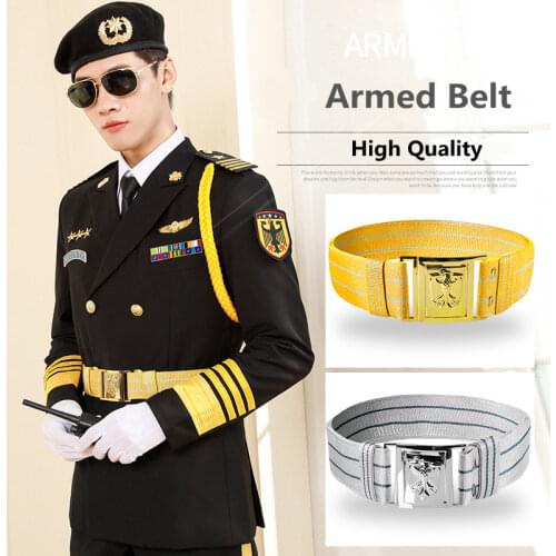 New Arrival Golden Eagle Belt Security Guard Uniform Accessories Concierge Silver Belt High Quality Security Equipment