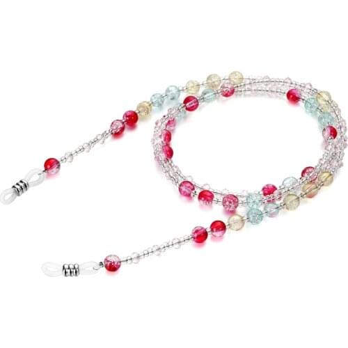 Imixlot Fashion Colorful Beaded Glasses Chain Unisex Charm Anti-slip Sunglasses Cord Holder Neck Strap for Eyewear Accessories