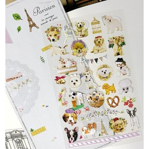 Origin Korea Sonia Scrapbooking High Quality Paper Sticker Cute Dogs DIY Diary Craft Decoration