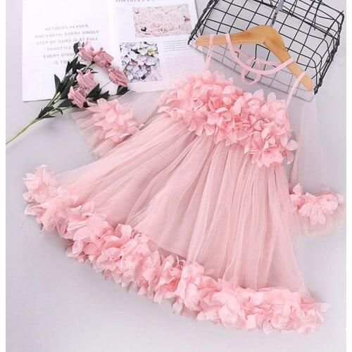 Cute Girls Dress New Summer Baby Girls Dresses Floral Princess Dress Toddler Tutu Baby Girls Tulle Dress Casual Children Clothes