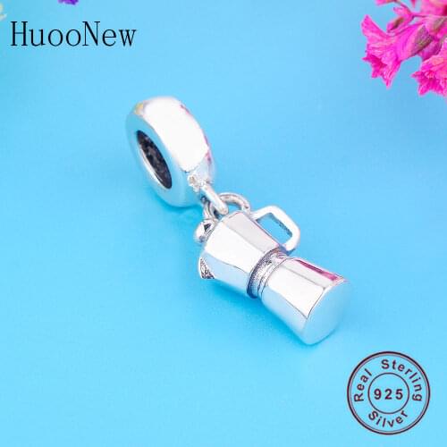 Fit Original Pandora Charm Bracelet 100% 925 Silver Coffee Machine Thermos Bottle Bead Pendant Making Spring Travel Berloque NEW