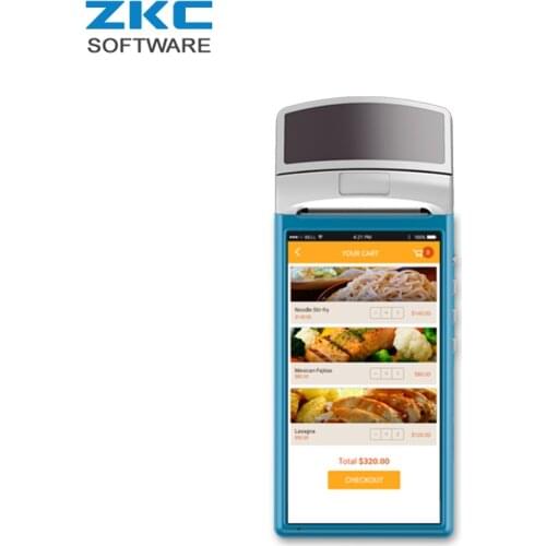 ZKC5501 GPRS WCDMA WiFi Bluetooth NFC Android Handheld Mobile Touch Screen Restaurant Open Source Tablet POS Kiosk with Printer