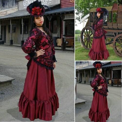 On sale customer-made Vintage Costumes Victorian Dress 1860s Civil War Southern Belle Gown Marie Antoinette dresses US4-36 C-389