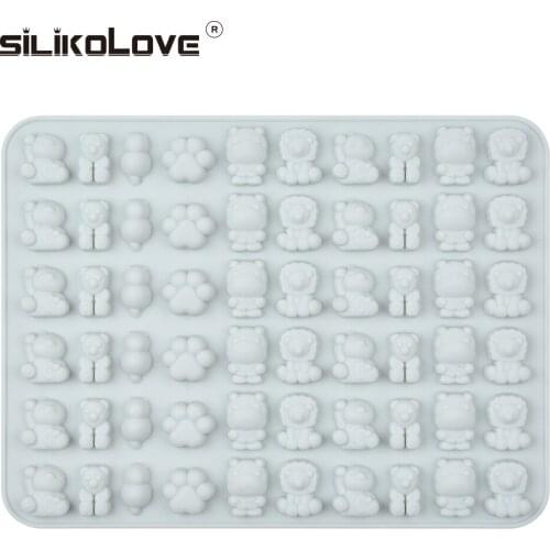 SILIKOLOVE Cute 3D Cartoon Silicone Molds Animal Lion Bears Paw Chocolate Molds Gummy Bear Sweet Candy Molds