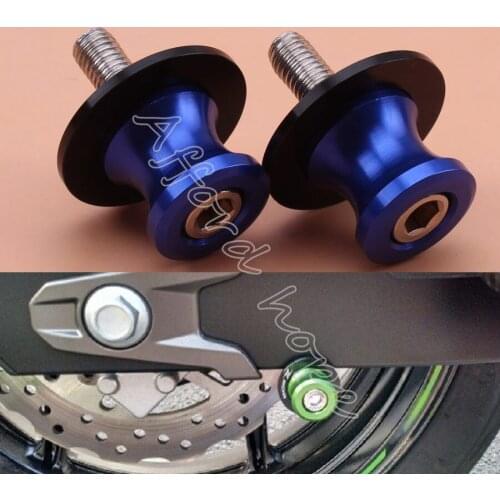 Universal Fit 6mm Motorcycle Street Racing Road Bike Anodized Swingarm Slider Spools Stand Screws Blue for Honda CBR600RR