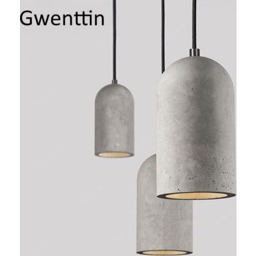 Vintage Cement Pendant Lamp Led Retro Hanging Lights for Dining Room Cafe Light Fixtutes Industrial Lamp Suspension Luminaire