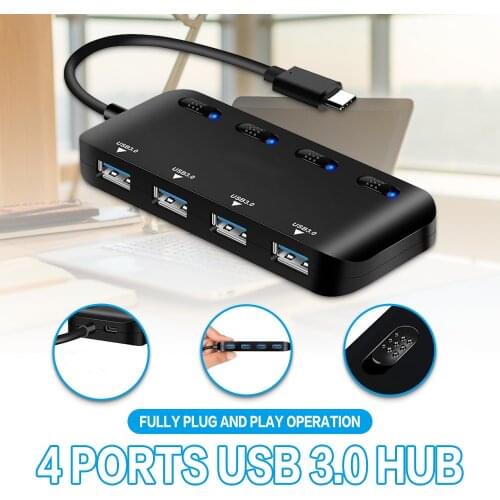 High Speed 4 Ports USB 3.0 Expansion Adapter Durable Multiple USB Expander Adapters For Windows XP/ Vista/ Win 7/8/10