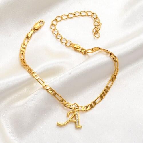 Initials Ankle Bracelet for women Zircon Letter Gold Chain Anklets For women Initial Anklet Zircon Ankle Bracelets Jewelry Gifts