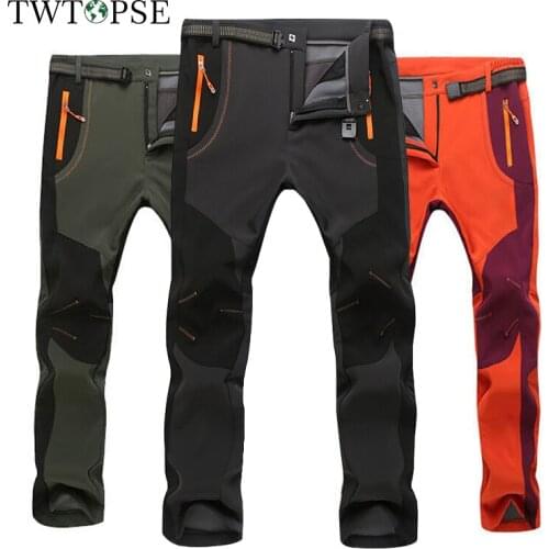 TWTOPSE Women Winter Hiking Pants Softshell Thermal Rainproof Sport Camping Hiking Skiing Pant Windproof Fleece Outdoor Trousers