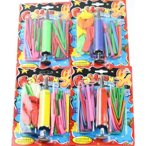 1pc card colorful balloon set size pumps childrens long magic balloon toys round matte balloons kids birthday party gift decora