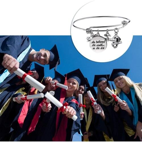 2021 New Year Graduation Gift Bangle Bracelet Earrings Kit 2021 College Graduation Gifts Jewelry Set For Graduates