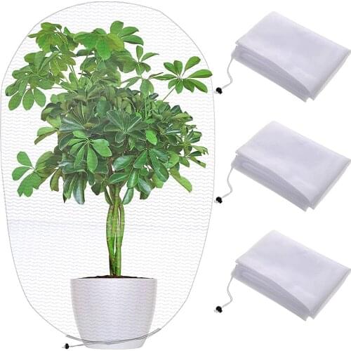 3Pcs Bird Barrier Netting Mesh with Drawstring Netting Plant Cover Garden Flower Screen Barrier Fruit Protection Net Bag