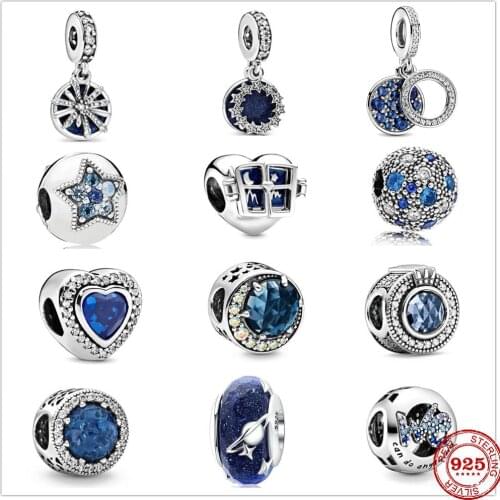 925 sterling silver mysterious starry sky moon pendant DIY beads suitable for original pandora Charm bracelet female jewelry