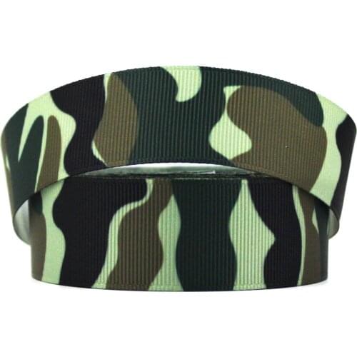 ArmyGreen Camouflage Printed Grosgrain Ribbon 16-75mm DIY Handmade Materials Gift Wrap Tape Ribbons 10/25/50 Yards