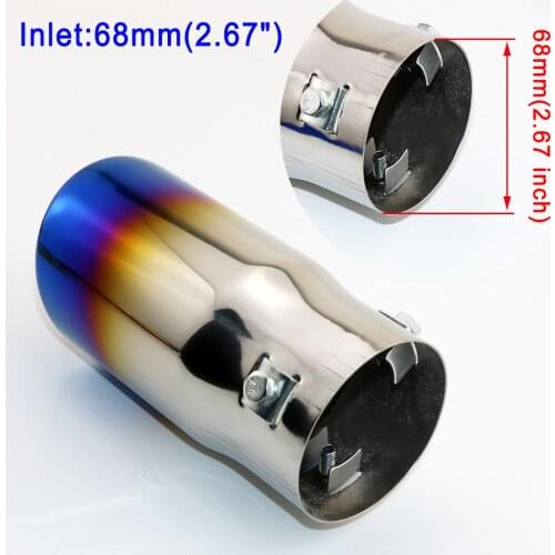 Car Tail Exhaust Tips Accessories 68mm 2.67" Inlet Car Muffler Silencer Rear End Pipe Cover Trim Universal Parts Stainless Steel