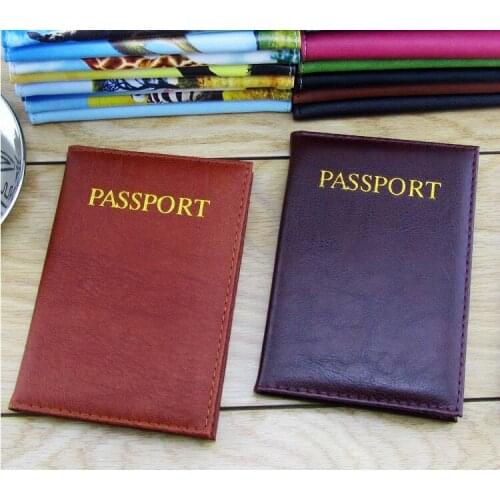 Free Shipping Passport Cover Wallet Holder Faux Leather Pocket Women Men Passport Cover Holder