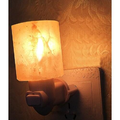 EU US Himalayan Salt Lamp Natural Crystal Salt Night Light Hand Carved Wall lamp with Plug for Decoration Air Purifying